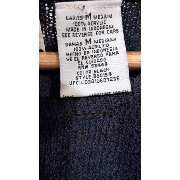 Vintage 90s Bobby Brooks Career Wear Sweater Black Sz M Short Sleeve Shell - Picture 3 of 5